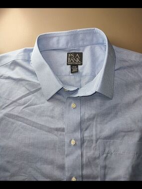 Jos. A. Bank Light Blue Micro-Check Dress Shirt